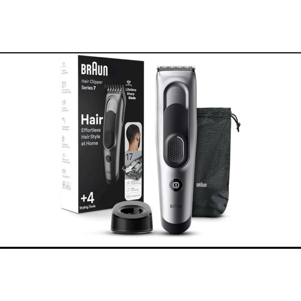 Braun Series 7 7390 Hair Clippers for Men Cordless‎ Washable 17 Length Settings